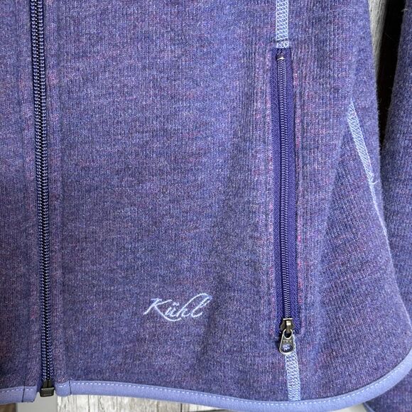 Kuhl Full Zip Jacket Chianti Fleece Pockets Purple Color Wool Blend Sz M - Picture 4 of 10